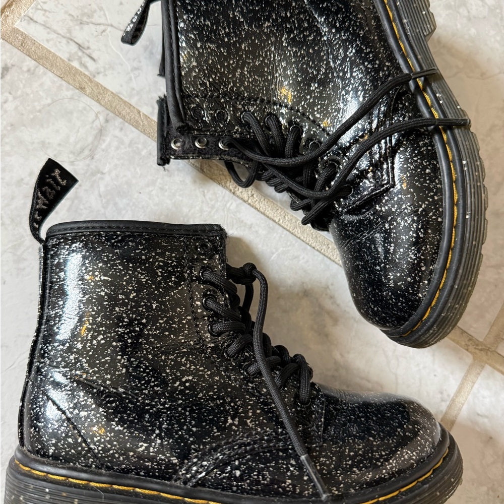 Dr. Martens Kids Black Glitter Boots size 10T